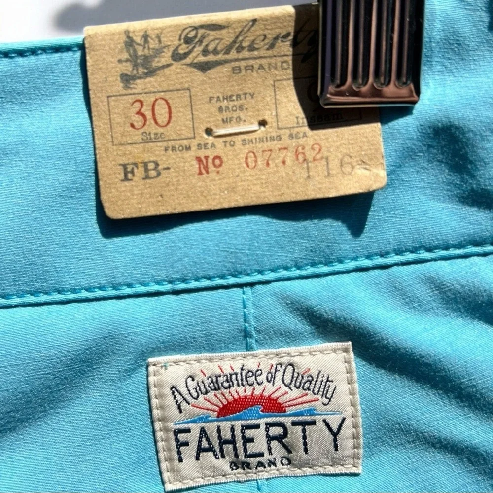 🌻NEW w/tags Faherty Belt Loop All Day Shorts Turquoise Sky Size 30